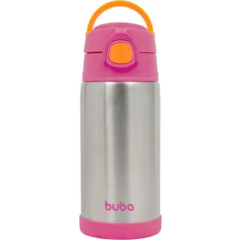 COPO TERMICO ROSA PAREDE DUPLA COM CANUDO - BUBA