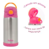 COPO TERMICO ROSA PAREDE DUPLA COM CANUDO - BUBA - Mei-Mei Papelaria - Sempre Presente com Você