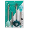 CONJUNTO DE UTENSILIOS TRENDY COM 4 PEÇAS EM AÇO INOX E SILICONE VERDE - HERCULES - comprar online