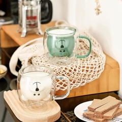 Imagen de Taza Doble Vidrio Oso Color 280ml