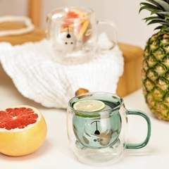 Taza Doble Vidrio Oso Color 280ml - tienda online