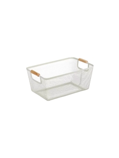 Canasto Malla Metal con Agarraderas de Bamboo - comprar online