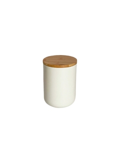 Frasco Cerámica con Tapa de Bamboo