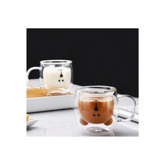Taza Vaso Doble Vidrio Animalitos 280ml con Asa - comprar online