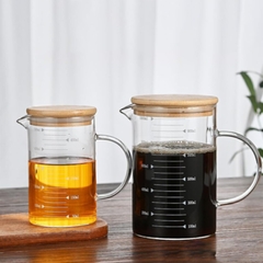 Jarra Medidora Vidrio y Bamboo 500ml