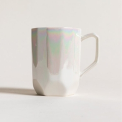 Taza Mug Porcelana Tornasol Faceteada 415ml