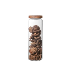 Frasco Vidrio Tapa Madera Acacia 1000ml