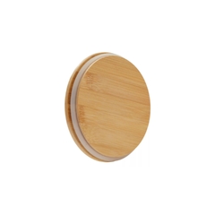 Imagen de Frasco Cilíndrico Vidrio Tapa Bamboo - Varias Medidas