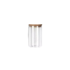 Frasco Cilíndrico Vidrio Tapa Bamboo - Varias Medidas - tienda online