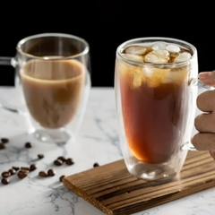 Taza Doble Vidrio con Manija - Varias Medidas en internet