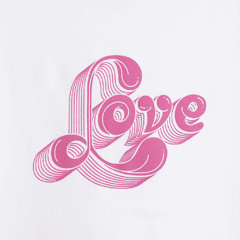 detalhe estampa camiseta babylook love amor feminina
