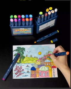 Imagen de Set Marcadores Doble Punta Fibrones Sketch Artist Mooving