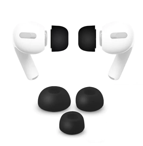 Kit Fixador PMG EarTips de Espuma Anatômica Preto Compatível com AirPods Pro