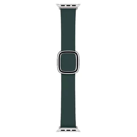 Pulseira Couro Fecho Moderno Verde Floresta Compatível com Apple Watch