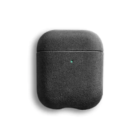 Case Capa Capinha Camurça Alcantara Preta Compatível com AirPods e AirPods 2