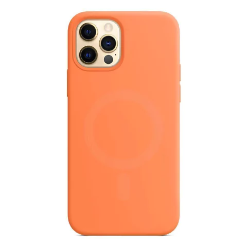 Case Imã Silicone Laranja compatível com iPhone 12 Mini e 12Pro Max