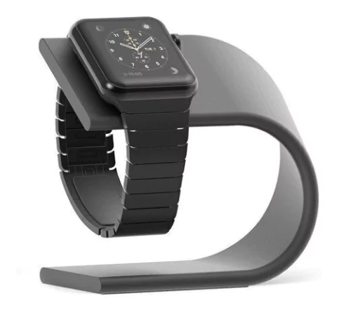 Dock Curva Cinza Suporte Compatível com Cabo Apple Watch