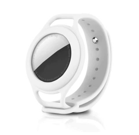 Pulseira Silicone Branco para Crianças Compatível com AirTag