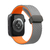 Pulseira Borracha Fecho Magnético Carbono Cinza Laranja Compatível com Apple Watch
