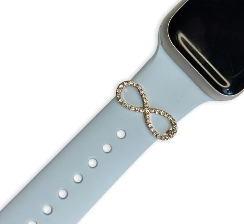 Charm Anel Strass Aço Símbolos Infinito Compatível com Pulseira Apple Watch