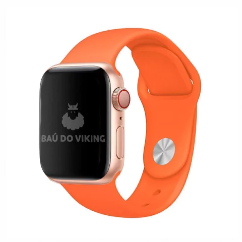 Pulseira Sport Silicone Laranja Compatível com Apple Watch