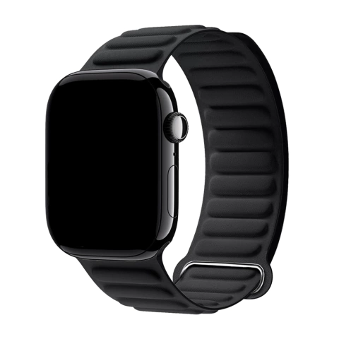 Pulseira Link Tecido Loop Magnético Preto Compatível com Apple Watch