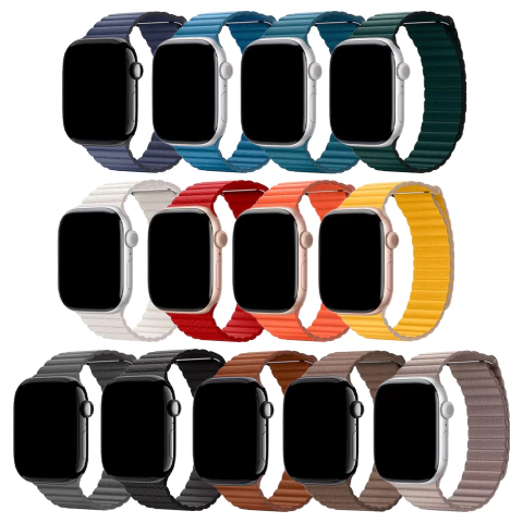 Pulseira Couro Loop Magnética Compatível com Apple Watch - comprar online
