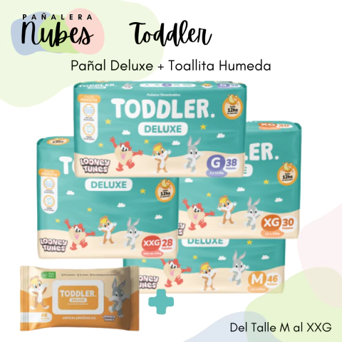 COMBO PAÑAL TODDLER DELUXE + TOALLITA HUMEDA ALOE VERA x48un - comprar online