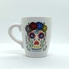 Taza Cónica calavera Flores