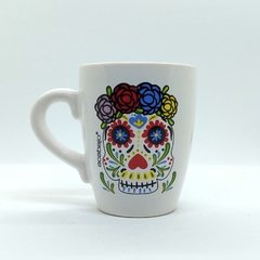 Taza Cónica calavera Flores
