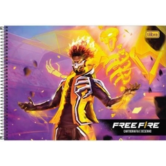 CADERNO DE CARTOGRAFIA E DESENHO ESPIRAL CAPA DURA FREE FIRE 80 FOLHAS - TILIBRA