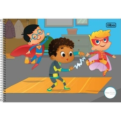 CADERNO ESPIRAL CAPA DURA MEIA PAUTA SAPECA MASCULINO 40 FOLHAS - TILIBRA - CAPAS DIVERSAS