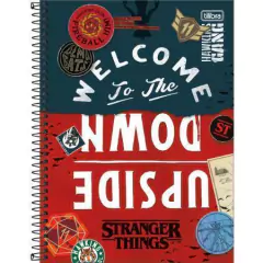 CADERNO ESPIRAL CAPA DURA UNIVERSITÁRIO 1 MATÉRIA STRANGER THINGS 80 FOLHAS - TILIBRA - CAPAS DIVERSAS - MAGIC PLACE PAPELARIA