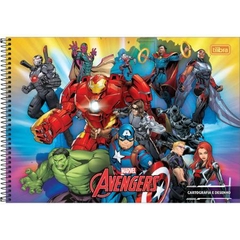 CADERNO DE CARTOGRAFIA E DESENHO ESPIRAL CAPA DURA AVENGERS 80 FOLHAS - TILIBRA