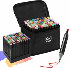 KIT CANETINHA MARCADORES DE PONTA DUPLA - 80 CORES - comprar online