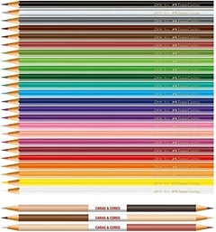 LÁPIS DE COR - 24 + 3 CARAS E CORES - FABER CASTELL - comprar online