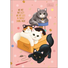 CADERNO BROCHURA CAPA DURA 1/4 PURRFECT CATS - 80 FOLHAS - SORTIDO - comprar online