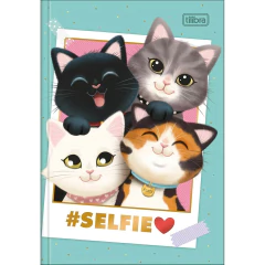 CADERNO BROCHURA CAPA DURA 1/4 PURRFECT CATS - 80 FOLHAS - SORTIDO