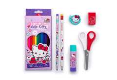 KIT HELLO KITTY COM LAPIS DE COR 12 CORES C/6 ITENS - LEOELEO - comprar online