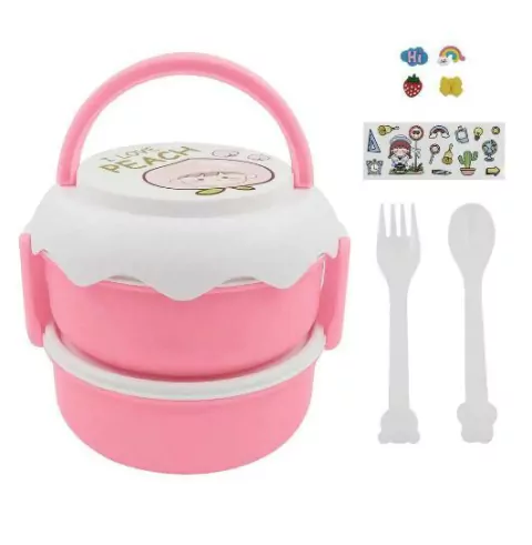 MARMITA INFANTIL DUPLA C/2 TALHERES PLASTICOS