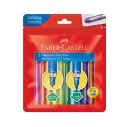 CANETINHA HIDROGRAFICA VAI E VEM 12 CORES - FABER CASTELL