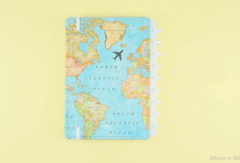 CADERNO INTELIGENTE BY GOCASE MAPA MUNDI AZUL - MEDIO - comprar online