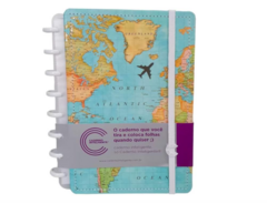 CADERNO INTELIGENTE BY GOCASE MAPA MUNDI AZUL - GRANDE