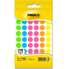 ETIQUETA BOLINHA TP-12 NEON 210 ET - PIMACO