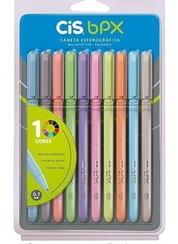 BPX CANETA ESF.0,7MM ESTOJO C/10 CORES