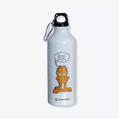 GARRAFA DE ALUMINIO BRANCA 500ML C/MOSQUETAO GARFIELD - ZONA CRIATIVA