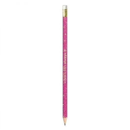 LÁPIS PRETO REDONDO COM CORPO COM GLITTER - 1 UNIDADE