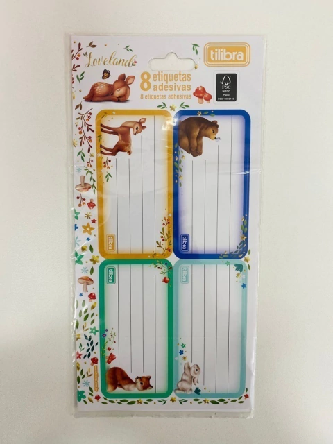ETIQUETA ADESIVA ESCOLAR LOVELAND 8 UNI - TILIBRA