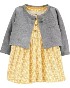 Vestido Bebe Body incluido con Cardigan de Algodón