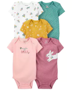 Pack x 5 Bodys Manga Corta "Conejo"